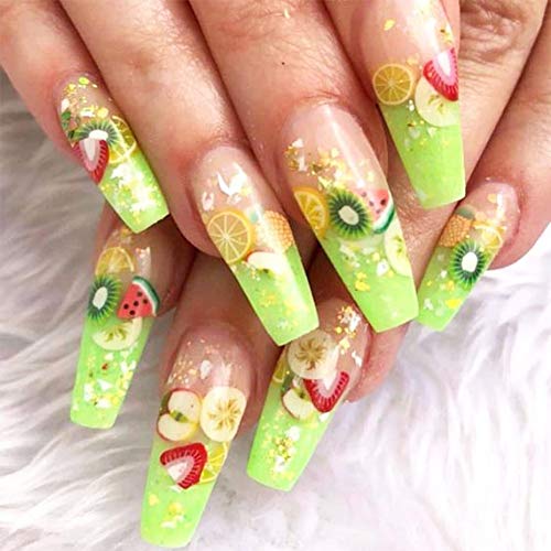 Fruit Nail Art Slices, 3D DIY Nail Art Slime Supplies Stickers Decoration Colorful Apple Kiwi ...