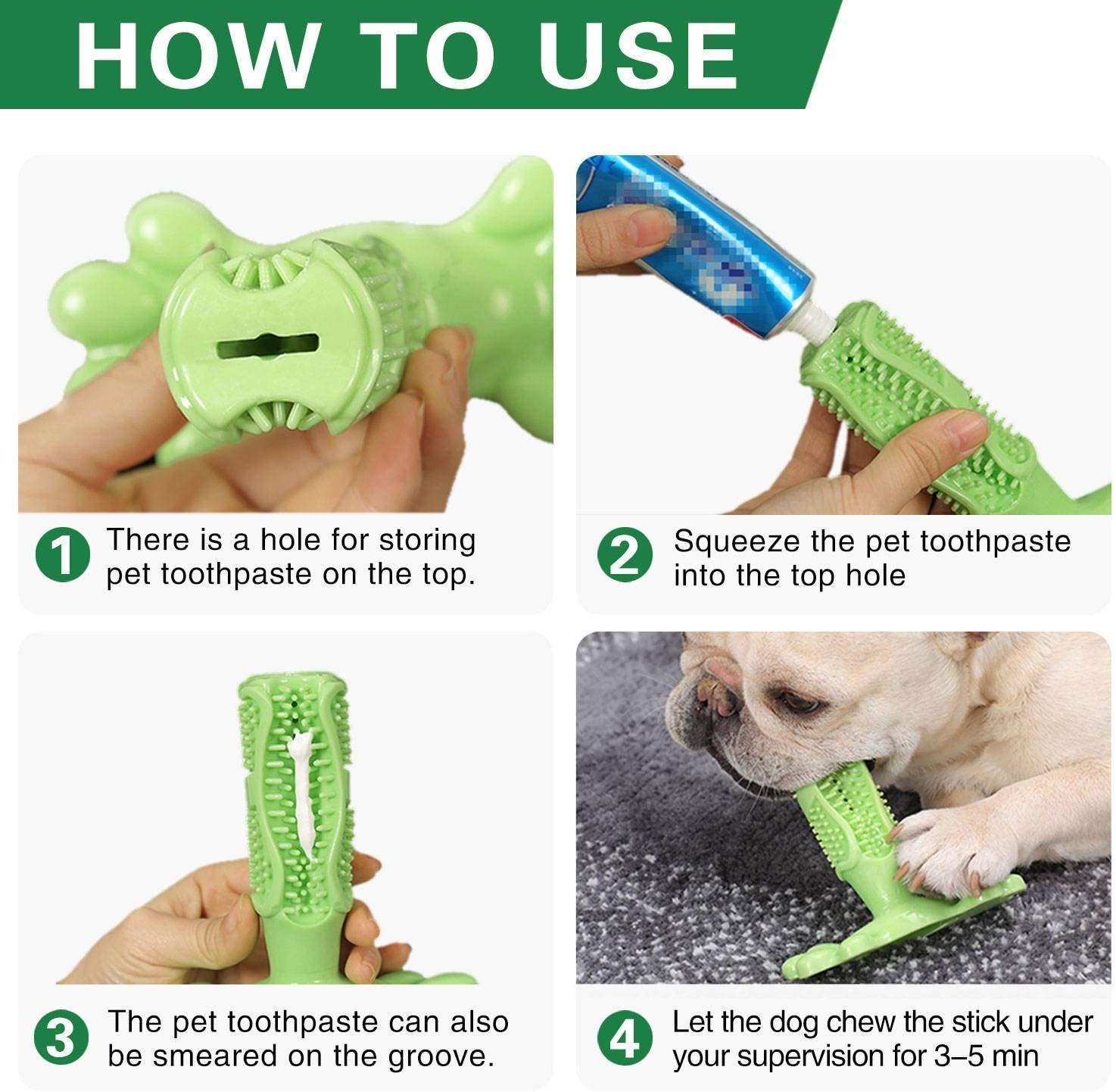 2 Pack Dog Toothbrush Chew Toys - Puppy Dog Teeth Cleaning Stick ...