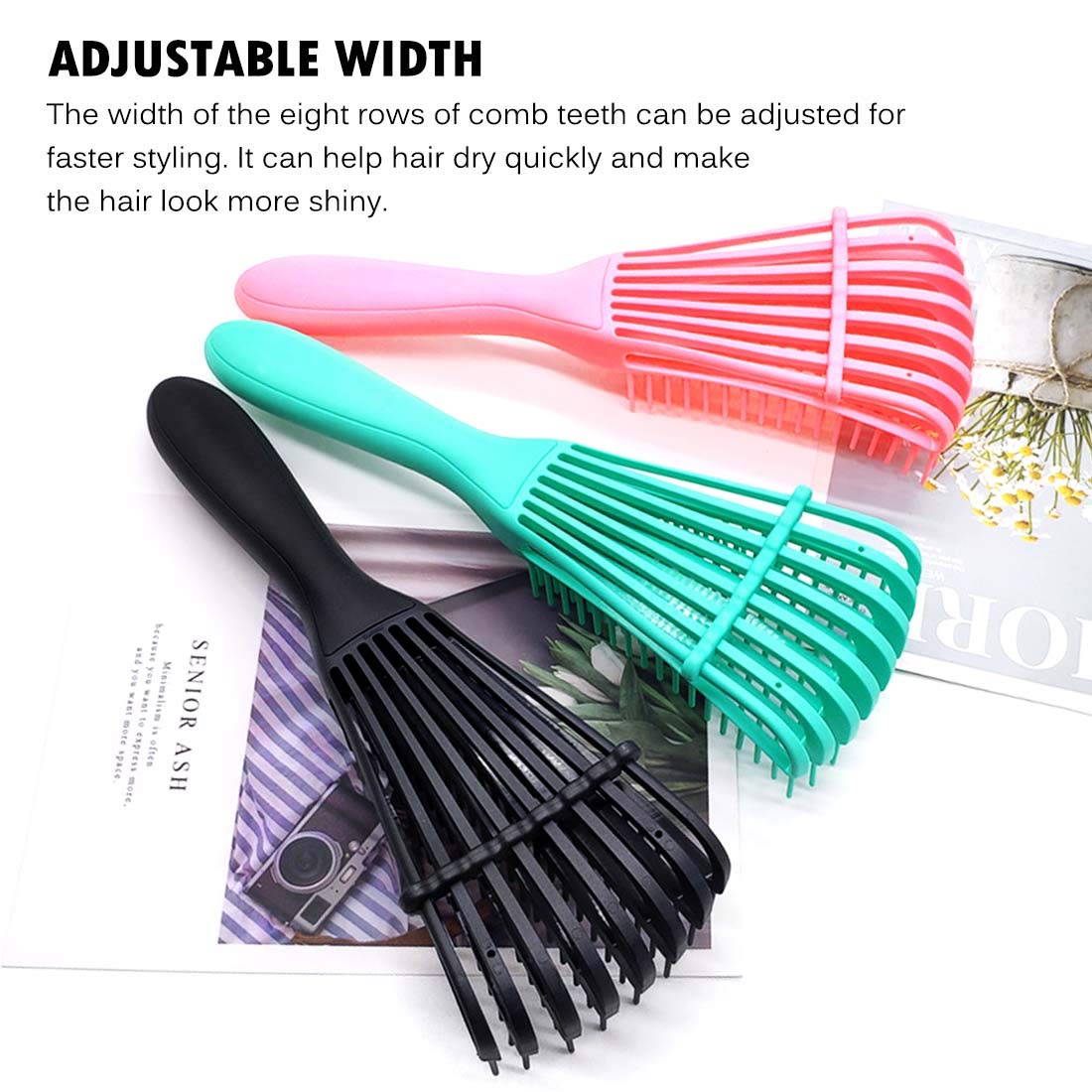 3 Pack Hair Detangler Brush Textured 3a to 4c Kinky Wavy/Curly/Coily ...