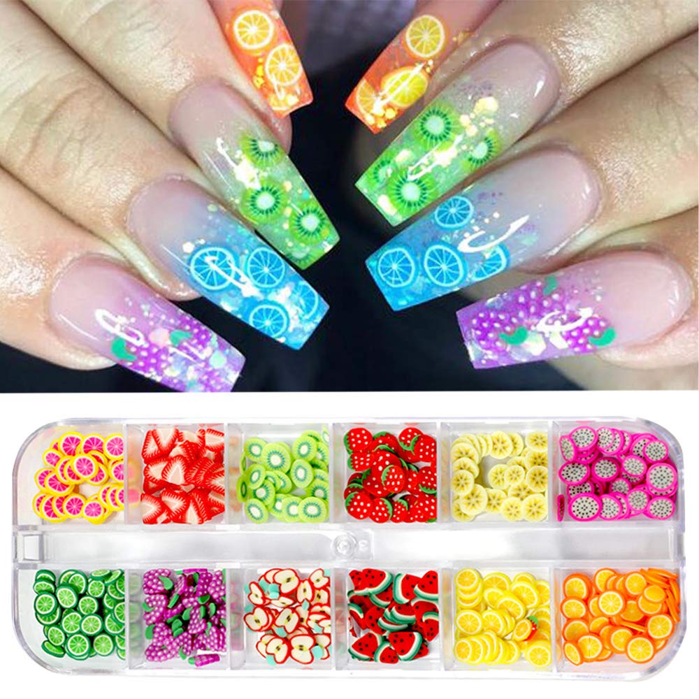 Fruit Nail Art Slices, 3D DIY Nail Art Slime Supplies Stickers