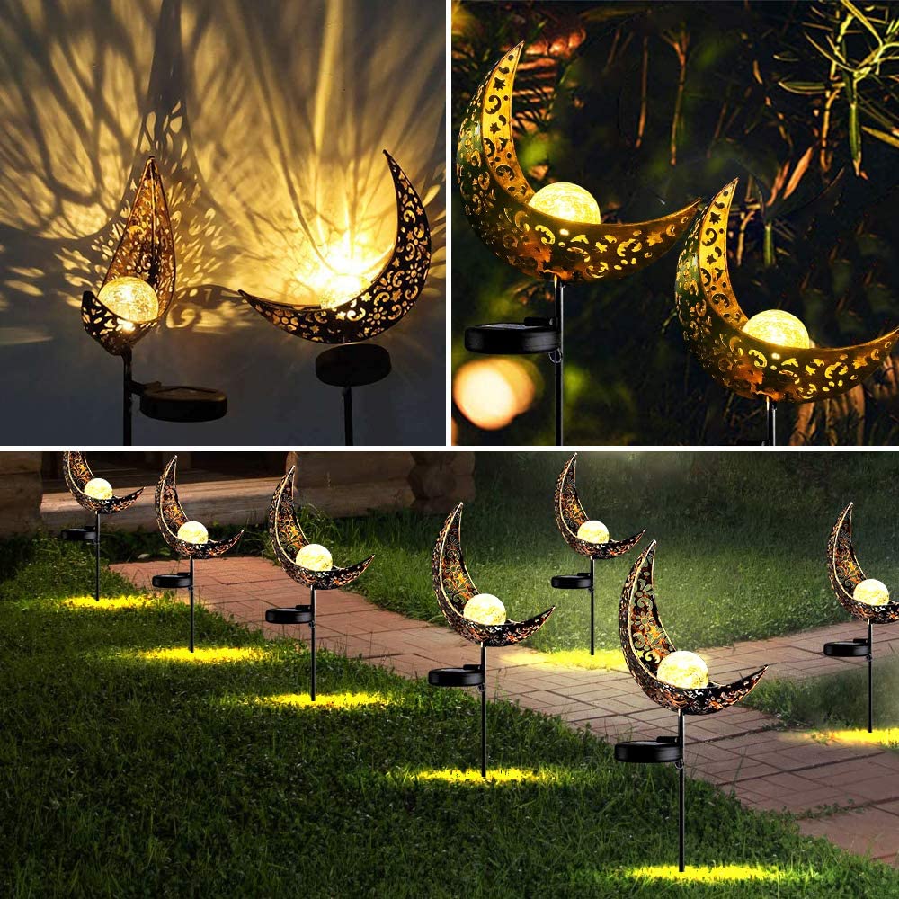 Outdoor Solar Lights Pathway - Solar Lights Outdoor Decorative, Moon