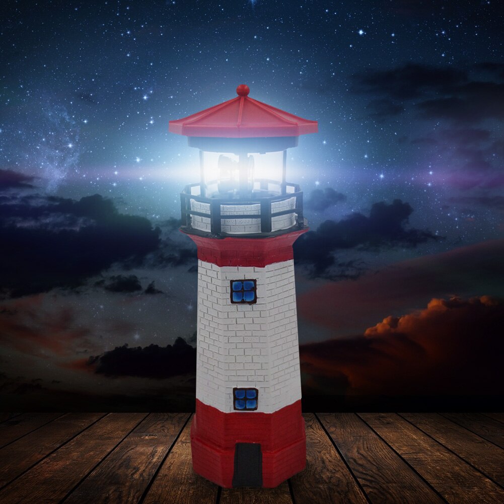 Lighthouse Shape Solar LED Light Garden Fence Yard Outdoor Decoration